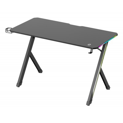 POWERTECH gaming γραφείο PT-1498 με RGB φωτισμό, 120x60x75cm, μαύρο