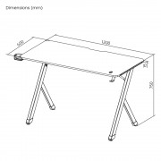 POWERTECH gaming γραφείο PT-1498 με RGB φωτισμό, 120x60x75cm, μαύρο