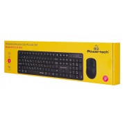 POWERTECH set ασύρματο ποντίκι & πληκτρολόγιο PT-1540, 2.4GHz & Bluetooth, αθόρυβο, μαύρο