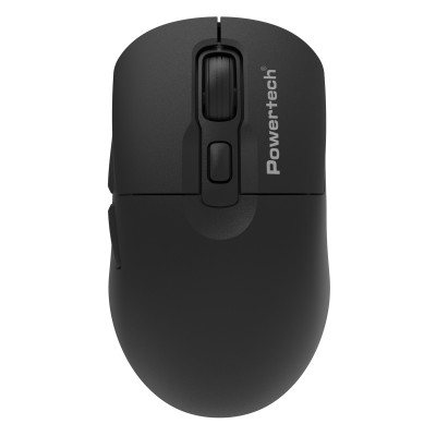 POWERTECH ασύρματο ποντίκι PT-1543, 2.4GHz & Bluetooth, έως 2400DPI, αθόρυβο, μαύρο