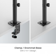 POWERTECH βάση γραφείου για 2x οθόνες PT-1552, 17-32", έως 10kg