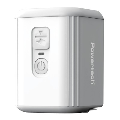 POWERTECH μίνι τρόμπα PT-1553 με φακό, 5W, επαναφορτιζόμενη, λευκή