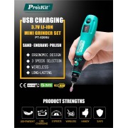 PROSKIT περιστροφικό πολυεργαλείο PT-5205U, 3.7V, 600mah, έως 15000rpm