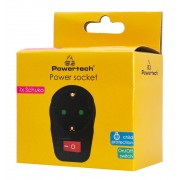 POWERTECH αντάπτορας ρεύματος PT-810, 1x schuko, 16A, μαύρος