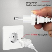 POWERTECH αντάπτορας πρίζας US σε EU PT-927, με ασφάλεια, 4.8mm, λευκός