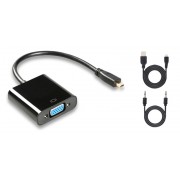 POWERTECH αντάπτορας micro HDMI σε VGA PTH-027 με audio, μαύρος