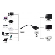 POWERTECH αντάπτορας micro HDMI σε VGA PTH-027 με audio, μαύρος