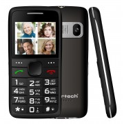 POWERTECH κινητό τηλέφωνο Sentry Eco V2 PTM-18, dual SIM, πλήκτρο SOS, μαύρο