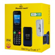 POWERTECH κινητό τηλέφωνο Sentry Dual II V2, 2 οθόνες, dual SIM, πλήκτρο SOS, μπλε