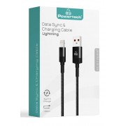 POWERTECH Καλώδιο USB σε Lightning eco round PTR-0082, copper, 1m, μαύρο