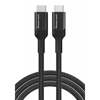 POWERTECH καλώδιο USB-C PTR-0136, PD 100W, 20Gbps, copper, 1m, μαύρο