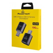 POWERTECH αντάπτορας USB-C σε USB 3.0 PTR-0148, 10 Gbps, 60W, γκρι