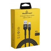 POWERTECH καλώδιο USB-C σε USB PTR-0169, PD 60W, copper, 1.5m, μαύρο