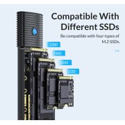 ORICO θήκη για Μ.2 SATA SSD PWM2-WH-EP, 5Gbps, έως 4TB, λευκή