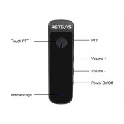 RETEVIS ασύρματος πομποδέκτης RB637 με Bluetooth ακουστικό, PMR, 16 κανάλια, μαύρος