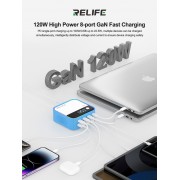 RELIFE σταθμός φόρτισης Q2, 4x USB-C & 4x USB, 120W, GaN, μπλε