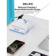 RELIFE σταθμός φόρτισης RL-309H, USB/3x USB-C/3x DC/wireless, 72W, λευκός