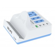 RELIFE σταθμός φόρτισης RL-309H, USB/3x USB-C/3x DC/wireless, 72W, λευκός