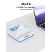 RELIFE σταθμός φόρτισης RL-309H, USB/3x USB-C/3x DC/wireless, 72W, λευκός