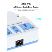 RELIFE σταθμός φόρτισης RL-309H, USB/3x USB-C/3x DC/wireless, 72W, λευκός