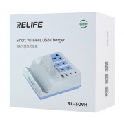 RELIFE σταθμός φόρτισης RL-309H, USB/3x USB-C/3x DC/wireless, 72W, λευκός