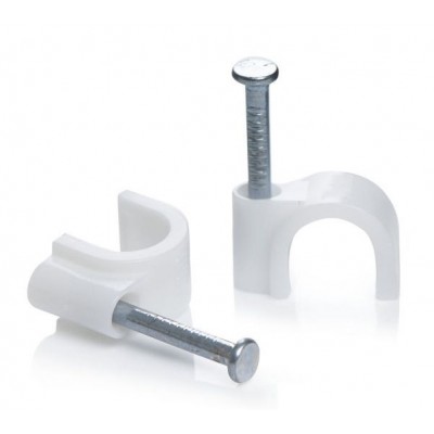 POWERTECH Ρόκα στήριξης καλωδίων ROCA-006, Round, 9mm, λευκή, 100τμχ