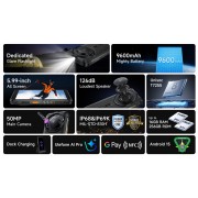 ULEFONE smartphone RugKing με ηχείο 3.5W, 5.99", 8/256GB, 9600mAh, IP68/IP69K, μαύρο