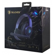 SADES gaming headset UPOWER, 3.5mm σύνδεση, 40mm, μωβ