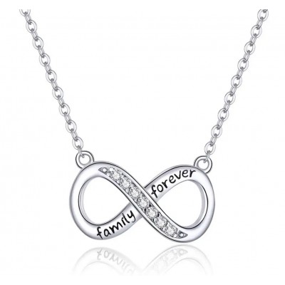 BAMOER κολιέ άπειρο SCN352 με κυβική ζιρκόνια, ασήμι 925, ασημί