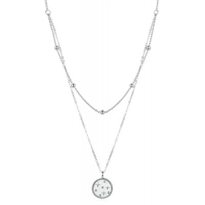 BAMOER κολιέ SCN365 δυο σειρών, ασήμι 925, ασημί