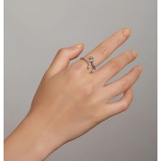 BAMOER δαχτυλίδι SCR730, κυβική ζιρκόνια, ανοιγόμενο, ασήμι 925, ασημί
