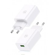 USAMS φορτιστής τοίχου SCXLTZ03 με καλώδιο Lightning, USB, 18W, λευκός