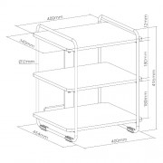 BRATECK ραφιέρα δαπέδου SFR-04, 45.4x40x49.6cm, έως 90kg, καφέ-μαύρο