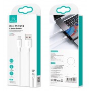 USAMS καλώδιο micro USB σε USB US-SJ607, 2A, 1m, λευκό