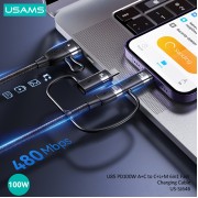 USAMS καλώδιο USB/USB-C σε 3 in 1 US-SJ646, PD 100W, 2m, μαύρο