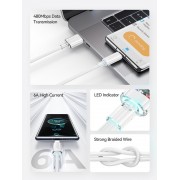 USAMS καλώδιο USB-C σε USB US-SJ658, 66W, 480Mbps, 1.2m, μαύρο