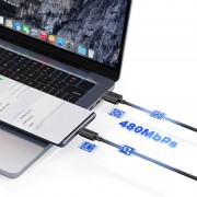 USAMS καλώδιο USB-C σε USB US-SJ688, 15W, 480Mbps, 1m, λευκό