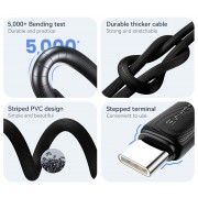 USAMS καλώδιο USB-C σε USB US-SJ688, 3A, 480Mbps, 1m, μπλε