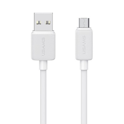 USAMS καλώδιο micro USB σε USB US-SJ690, 2A, 480Mbps, 1m, λευκό