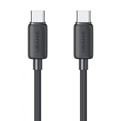 USAMS καλώδιο USB-C σε USB-C US-SJ691, 60W, 480Mbps, 1m, μαύρο
