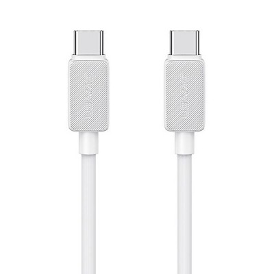 USAMS καλώδιο USB-C σε USB-C US-SJ691, 60W, 480Mbps, 1m, λευκό