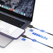 USAMS καλώδιο Lightning σε USB-C US-SJ692, 30W, 480Mbps, 1m, μαύρο