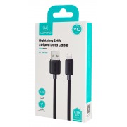 USAMS καλώδιο Lightning σε USB US-SJ694, 2.4A, 480Mbps, 2m, μαύρο