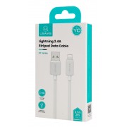 USAMS καλώδιο Lightning σε USB US-SJ694, 2.4A, 480Mbps, 2m, λευκό