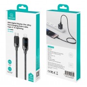 USAMS καλώδιο Lightning σε USB-C SJ741, 30W, 480Mbps, 1.2m, μαύρο