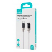 USAMS καλώδιο Lightning σε USB-C SJ741, 30W, 480Mbps, 1.2m, λευκό