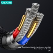 USAMS καλώδιο USB-C SJ742, 100W, 480Mbps, 1.2m, λευκό
