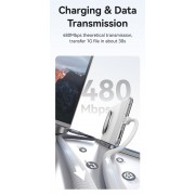 USAMS καλώδιο USB-C SJ756, 60W, 480Mbps, 1.2m, μαύρο/λευκό