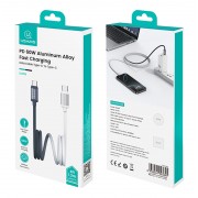 USAMS καλώδιο USB-C SJ756, 60W, 480Mbps, 1.2m, μαύρο/λευκό