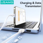 USAMS καλώδιο USB-C σε USB SJ761, 3A 18W, 480Mbps, 1m, λευκό